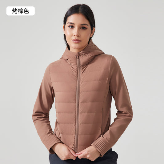 2024110407 Warm jacket with hooded stand-up collar