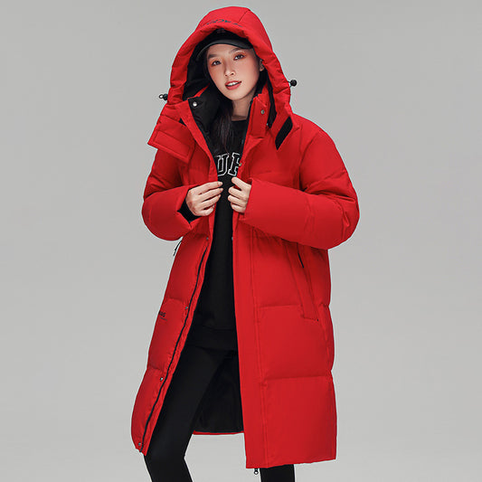 2024110400 Long hooded down jacket