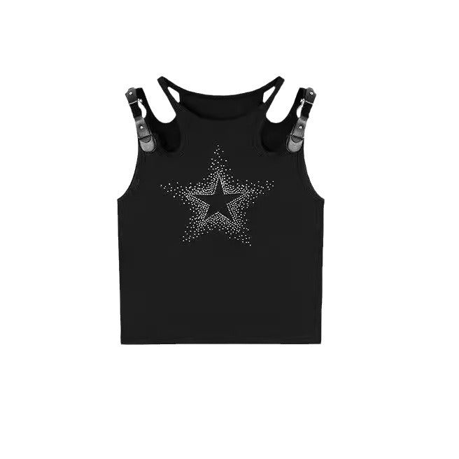 2024061043 Star cutout midriff vest