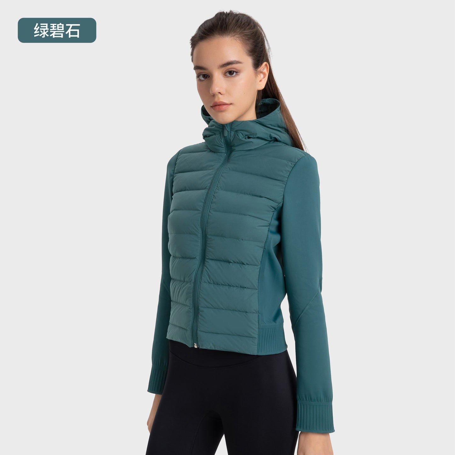 2024061004 Women's down jacket slimming short hooded stand-up collar warm jacket